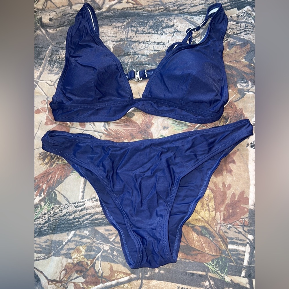Blue Minimalist Bikini Swim Set